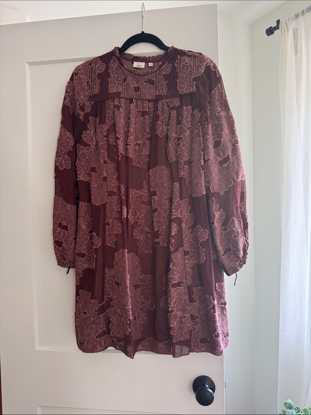 Wilfred Burgundy Floral Mini Dress